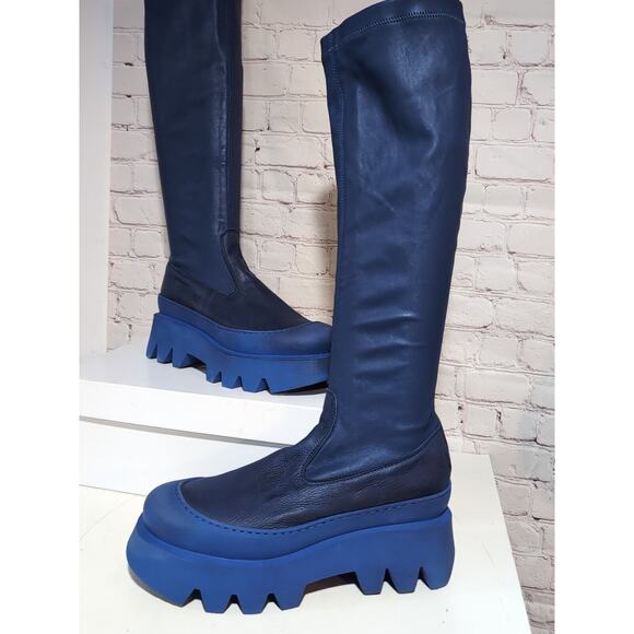 NIB Lofina Blue Over the Knee Boots size 41 - Picture 2 of 16